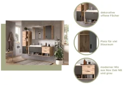 welltime Hochschrank »Dolo, Breite 48 cm, 2 Türen, 4 offene Fächer, 5 variable Einlegeböden« 1 Stk. tlg. Badmöbel, Hängeschrank, Badschrank, Schrank,Bad, Midischrank