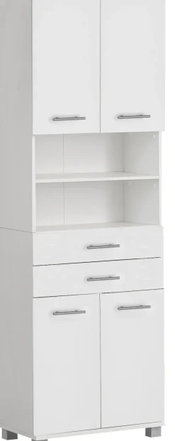 welltime Hochschrank »Emmi, Breite 59 cm made in Germany« 4 Türen, Metallbeschläge