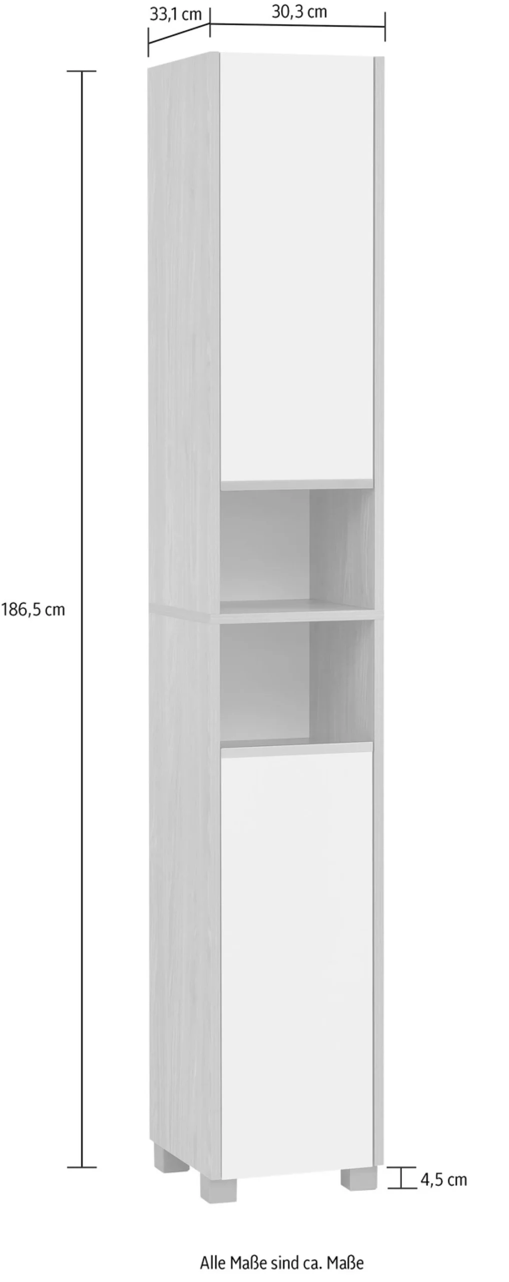 welltime Hochschrank »Juba, Hochschrank, Made in Germany, B: 30 cm« Solide Verarbeitung - Dieses Produkt ist in Deutschland gefertigt