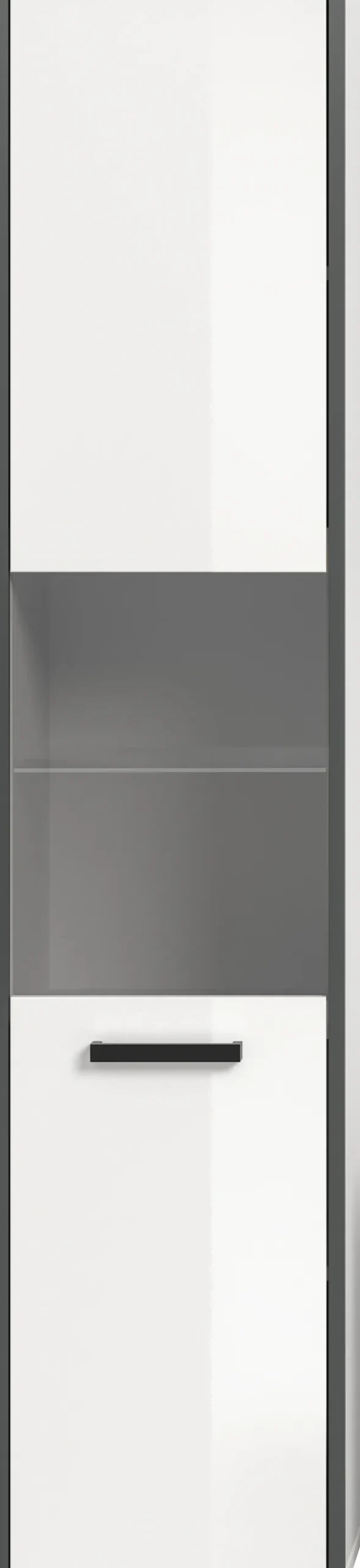 welltime Hochschrank »KAJO, hochglanz Front, Glastür, 1 Glas Einlegeboden, 6 Fächer« 1 Stk. tlg. Badschrank, Hochschrank, Bad, Badezimmer
