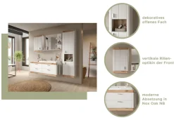 welltime Hochschrank »Landsby, Breite 45cm, 2 Türen (Türanschlag wechselbar), 2 Einlegeböden« 1 Stk. tlg. Hängeschrank, Wandschrank, Badmöbel, Badschrank, Schrank,Bad,