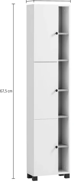 welltime Hochschrank »Lugo, Hochschrank, Made in Germany, B: 45 cm« Solide Verarbeitung - Dieses Produkt ist in Deutschland gefertigt