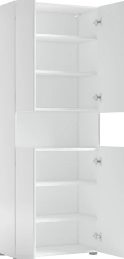 welltime Hochschrank »MISTER, Hochschrank mit 6 geschlossenen und 1 offenen Fach« Made in Italy,Hochglanz lackiert, Höhe 180 cm, mit Soft-Close Funktion