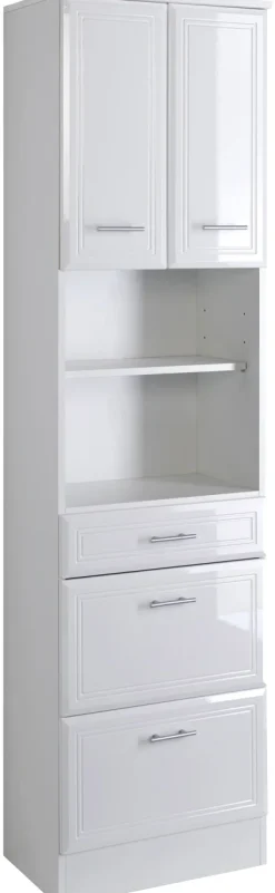welltime Hochschrank »Neapel« Breite 50 cm, mit Hochglanzfronten und eleganter Fräsung