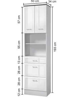welltime Hochschrank »Neapel« Breite 50 cm, mit Hochglanzfronten und eleganter Fräsung