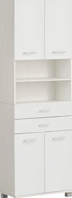 welltime Hochschrank »Palermo, Made in Germany« Breite 60 cm, verstellbare Einlegeböden, Metallgriffe