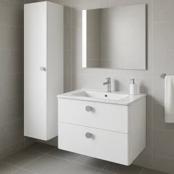 welltime Hochschrank »Round« B/T/H: 35/35/160 cm,mit Soft-Close-Funktion, FSC® zertifiziert