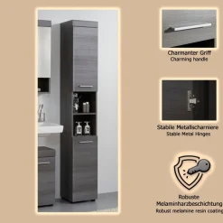welltime Hochschrank »Royan« Hochschrank mit 2 Türen & 2 Fächern - (B/T/H) 30/31/190 cm