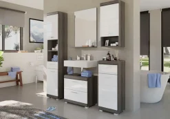 welltime Hochschrank »SIENA, Breite 37cm, 2 Tür, 1 Schubkasten, 2 offene Fächer, MDF-Front« TOPSELLER!, 1 Stk. tlg. in verschiedenen Farben erhältlich, Badmöbel, Badschrank, Schrank, Bad