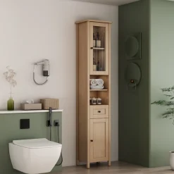 welltime Hochschrank »STOCKHOLM« Badschrank Breite 40cm mit Glastür