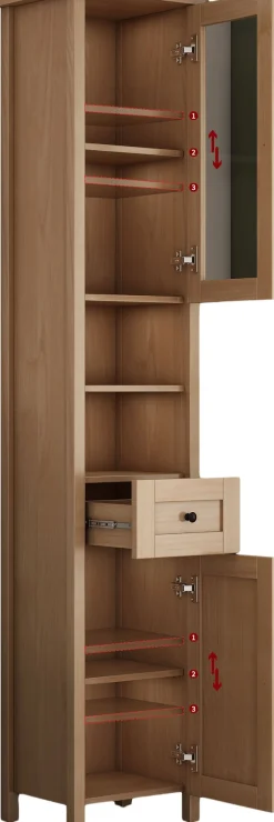 welltime Hochschrank »STOCKHOLM« Badschrank Breite 40cm mit Glastür