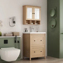 welltime Hochschrank »STOCKHOLM« Badschrank Breite 40cm mit Glastür