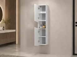 welltime Hochschrank »Vela, Hochschrank, Badschrank schmal, Badezimmerschrank, hängend« 1 Stk. tlg. Breite 30 cm, 2 hochglanzlackierte Türen, 5 verstellbare Fächer