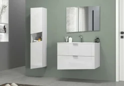 welltime Hochschrank »Vela, Hochschrank, Badschrank schmal, Badezimmerschrank, hängend« 1 Stk. tlg. Breite 30 cm, 2 hochglanzlackierte Türen, 5 verstellbare Fächer
