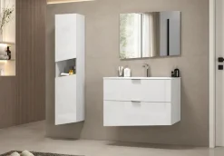 welltime Hochschrank »Vela, Hochschrank, Badschrank schmal, Badezimmerschrank, hängend« 1 Stk. tlg. Breite 30 cm, 2 hochglanzlackierte Türen, 5 verstellbare Fächer
