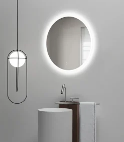 welltime LED-Lichtspiegel »Aura« mit Lichtfarbenwechsler und Dimmschalter, in verschiedenen Größen
