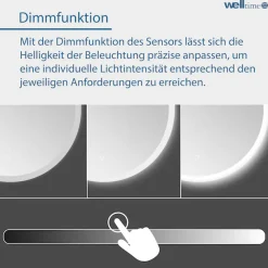 welltime LED-Lichtspiegel »Aura« mit Lichtfarbenwechsler und Dimmschalter, in verschiedenen Größen