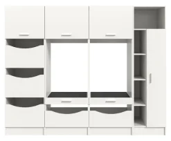 welltime Mehrzweckschrank-Set »FALAS,4-teilig, Hauswirtschaftsraum Set, Breite 242 cm« 2x Waschmaschinenumbauschrank, 1x Wäscheschrank & 1x Mehrzweckschrank,