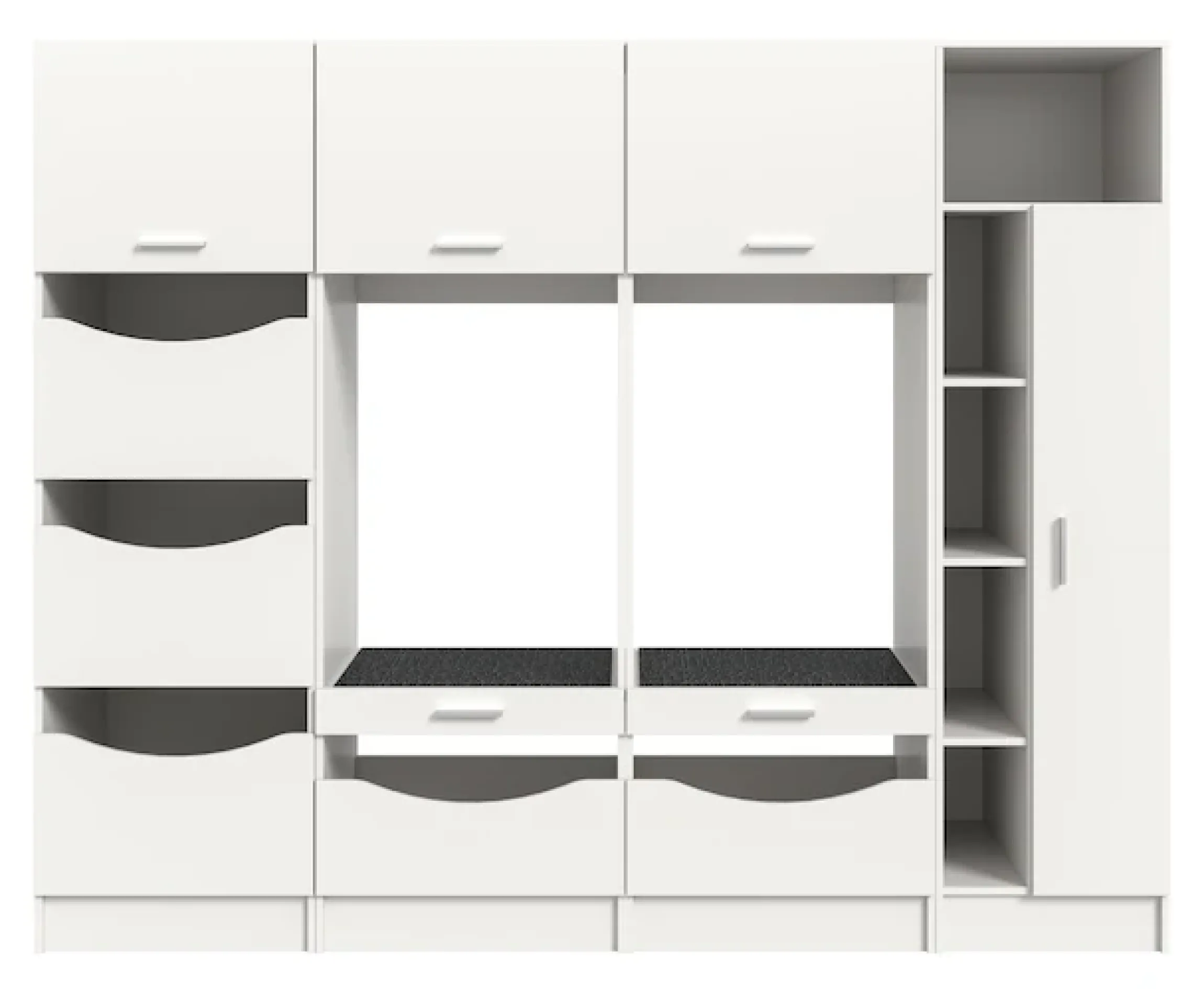 welltime Mehrzweckschrank-Set »FALAS,4-teilig, Hauswirtschaftsraum Set, Breite 242 cm« 2x Waschmaschinenumbauschrank, 1x Wäscheschrank & 1x Mehrzweckschrank,
