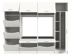 welltime Mehrzweckschrank-Set »FALAS,4-teilig, Hauswirtschaftsraum Set, Breite 242 cm« 2x Waschmaschinenumbauschrank, 1x Wäscheschrank & 1x Mehrzweckschrank,