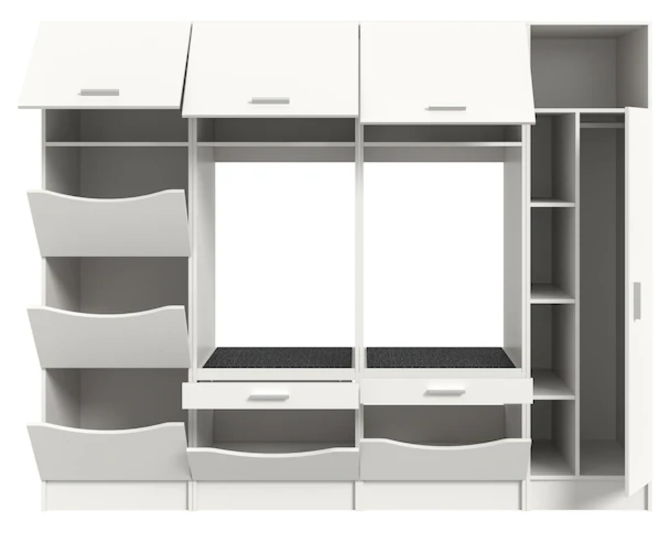 welltime Mehrzweckschrank-Set »FALAS,4-teilig, Hauswirtschaftsraum Set, Breite 242 cm« 2x Waschmaschinenumbauschrank, 1x Wäscheschrank & 1x Mehrzweckschrank,