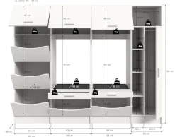 welltime Mehrzweckschrank-Set »FALAS,4-teilig, Hauswirtschaftsraum Set, Breite 242 cm« 2x Waschmaschinenumbauschrank, 1x Wäscheschrank & 1x Mehrzweckschrank,