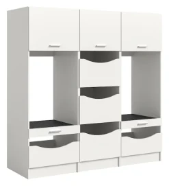 welltime Mehrzweckschrank-Set »FALAS,3-teilig, Hauswirtschaftsraum Set, Breite 192 cm« bestehend aus: 2x Waschmaschinenumbauschrank und 1x Wäscheschrank,