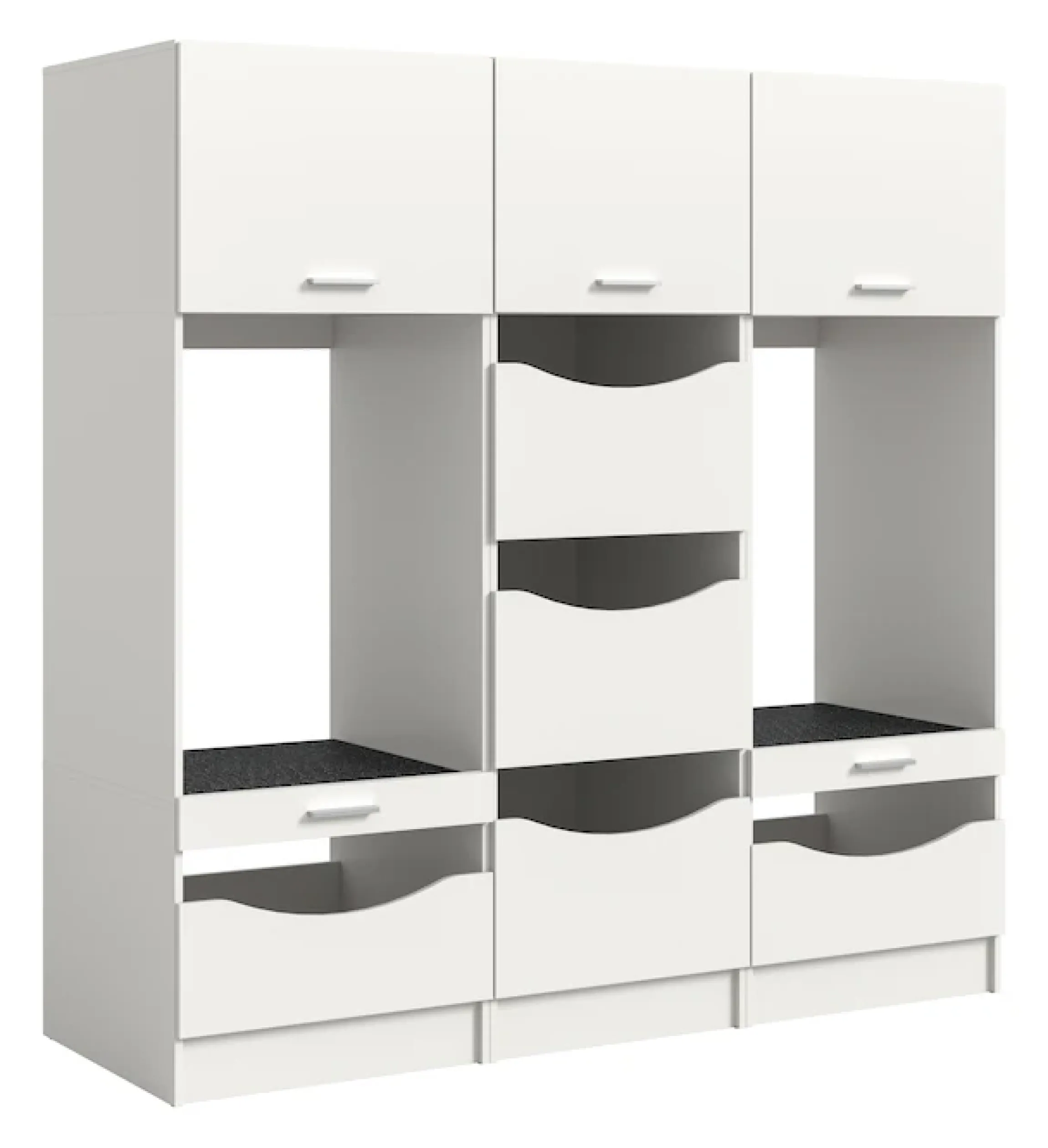 welltime Mehrzweckschrank-Set »FALAS,3-teilig, Hauswirtschaftsraum Set, Breite 192 cm« bestehend aus: 2x Waschmaschinenumbauschrank und 1x Wäscheschrank,