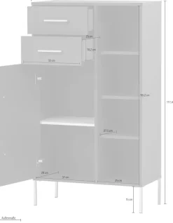 welltime Midischrank »Kent, Midischrank, Made in Germany, B: 67 cm« Solide Verarbeitung - Dieses Produkt ist in Deutschland gefertigt