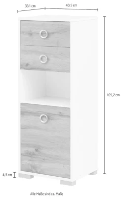 welltime Midischrank »Kimi, Höhe 105,2 cm« 1 Stk. tlg. Solide Verarbeitung - Dieses Produkt ist in Deutschland gefertigt