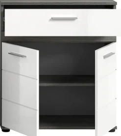welltime Midischrank »LUCCA, Höhe 79 cm, 2 Türen, 1 Schubkasten, 1 Einlegeboden« Badschrank, Bad-Möbel, Badezimmer