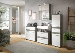 welltime Midischrank »LUCCA, Höhe 79 cm, 2 Türen, 1 Schubkasten, 1 Einlegeboden« Badschrank, Bad-Möbel, Badezimmer