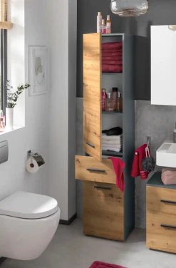 welltime Midischrank »Skara« verstellbarer Einlegeböden hinter jeder Tür, Breite 38 cm, Höhe 130 cm