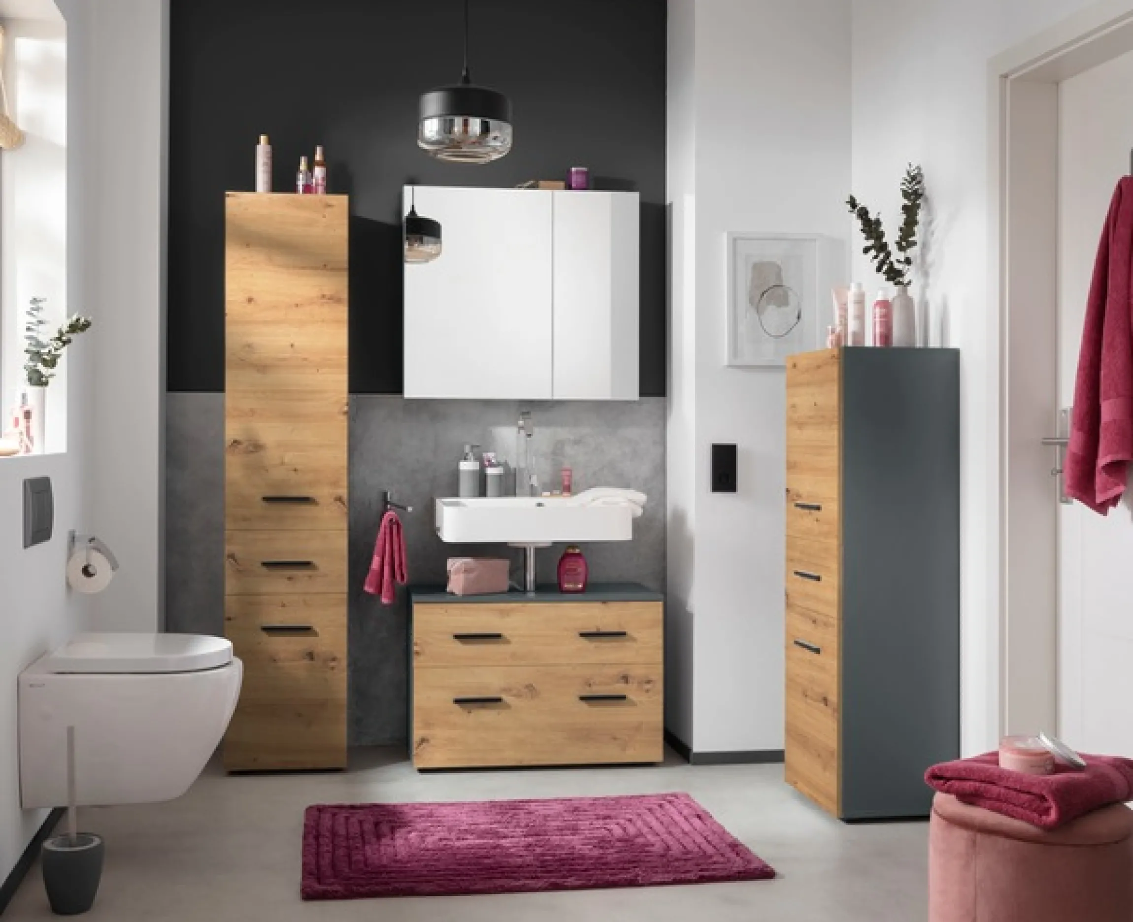 welltime Midischrank »Skara« verstellbarer Einlegeböden hinter jeder Tür, Breite 38 cm, Höhe 130 cm