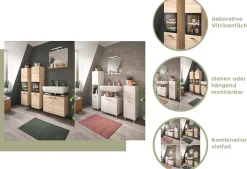 welltime Midischrank »Tampa, Höhe 80cm, hängend oder stehend montierbar« Badschrank, Bad-Möbel, Badezimmer