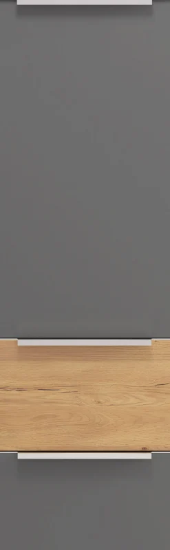 welltime Midischrank »TRIENT, Midischrank 40 cm, Softclose-Auszüge und gedämpfte Scharniere« Maße (B/H/T): ca. 40/130/35 cm,onyx-grey/Wildeiche, Softclose-Metallauszüge