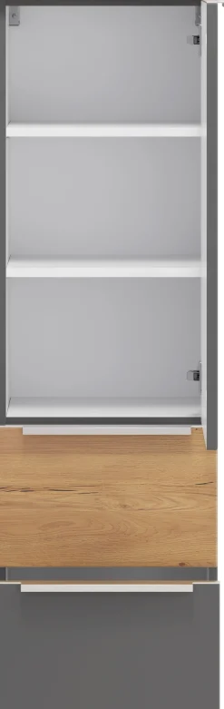 welltime Midischrank »TRIENT, Midischrank 40 cm, Softclose-Auszüge und gedämpfte Scharniere« Maße (B/H/T): ca. 40/130/35 cm,onyx-grey/Wildeiche, Softclose-Metallauszüge