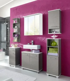 welltime Seitenschrank »Emmi, Breite 30 cm« Wechselbarer Türanschlag, Metallbeschläge