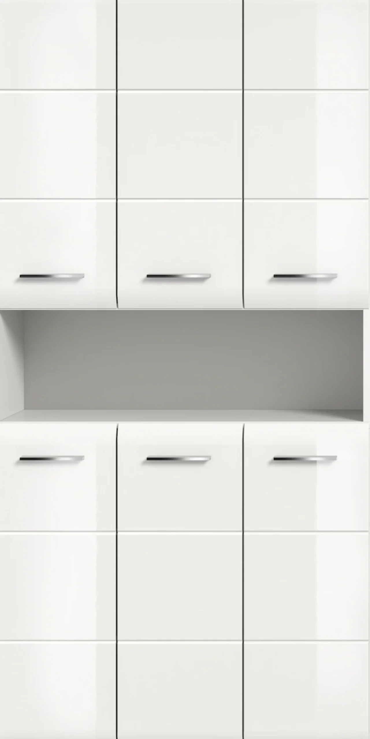 welltime Stauraumschrank »FLORENZ,Höhe 185 cm, 4 oder 6 Türen, viel Stauraum« TOPSELLER!, 1 Stk. tlg. hochwertige MDF Front, Griff schwarz, Badschrank, Bad