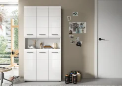 welltime Stauraumschrank »FLORENZ,Höhe 185 cm, 4 oder 6 Türen, viel Stauraum« TOPSELLER!, 1 Stk. tlg. hochwertige MDF Front, Griff schwarz, Badschrank, Bad