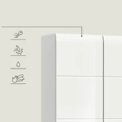 welltime Stauraumschrank »FLORENZ,Höhe 185 cm, 4 oder 6 Türen, viel Stauraum« TOPSELLER!, 1 Stk. tlg. hochwertige MDF Front, Griff schwarz, Badschrank, Bad