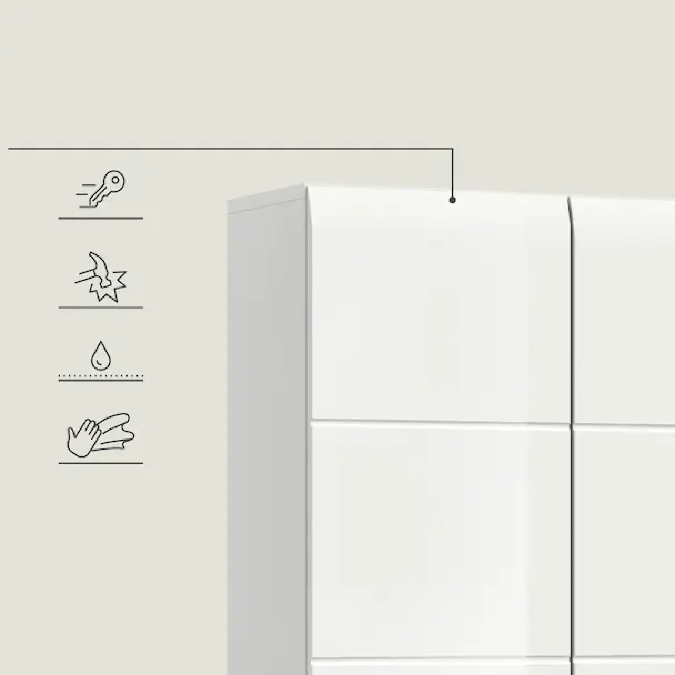 welltime Stauraumschrank »FLORENZ,Höhe 185 cm, 4 oder 6 Türen, viel Stauraum« TOPSELLER!, 1 Stk. tlg. hochwertige MDF Front, Griff schwarz, Badschrank, Bad