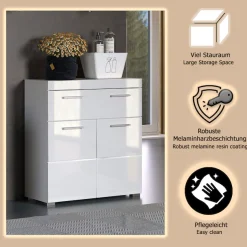 welltime Unterschrank »Avena« Standschrank mit 2 Türen, 1 Schublade - (B/T/H) 73/31/79 cm