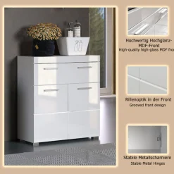 welltime Unterschrank »Avena« Standschrank mit 2 Türen, 1 Schublade - (B/T/H) 73/31/79 cm