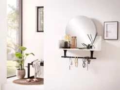 welltime Wandregal »Ella, Wandregal mit Spiegelelement, Made in Germany, B: 59 cm« Solide Verarbeitung - Dieses Produkt ist in Deutschland gefertigt