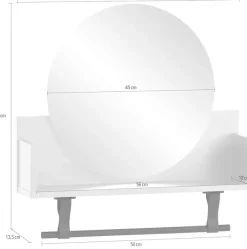 welltime Wandregal »Ella, Wandregal mit Spiegelelement, Made in Germany, B: 59 cm« Solide Verarbeitung - Dieses Produkt ist in Deutschland gefertigt