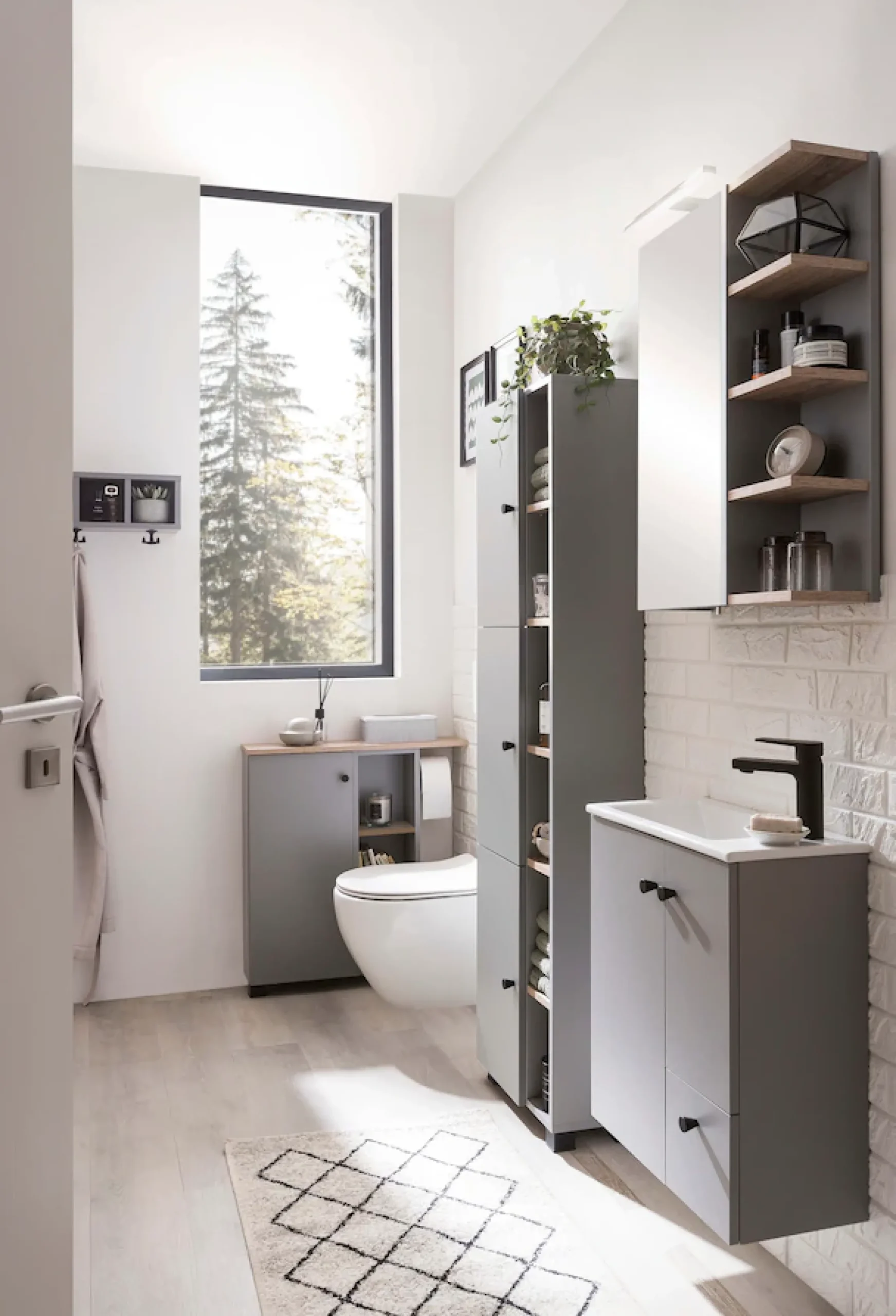 welltime Wandregal »Lugo, Wandregal, melaminharzbeschichtet, Made in Germany, B: 59 cm« Solide Verarbeitung - Dieses Produkt ist in Deutschland gefertigt
