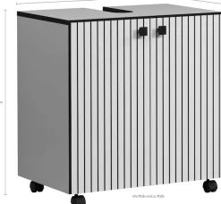 welltime Waschbeckenunterschrank »Amrum« Waschtisch auf Rollen - (B/T/H) wahlweise 60-80/42/64 cm