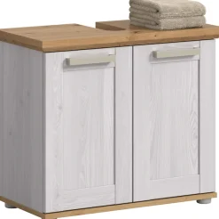 welltime Waschbeckenunterschrank »COSENZA, Breite 69cm, 2 Türen, 1 Einlegeboden, mit Siphonausschnitt« in Landhausoptik, mit weiteren Artikel der Serie kombinierbar, 1 Stk. tlg. Waschbeckenunterschrank, WBU, Bad, Badezimmer