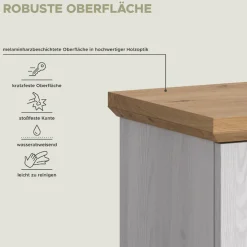 welltime Waschbeckenunterschrank »COSENZA, Breite 69cm, 2 Türen, 1 Einlegeboden, mit Siphonausschnitt« in Landhausoptik, mit weiteren Artikel der Serie kombinierbar, 1 Stk. tlg. Waschbeckenunterschrank, WBU, Bad, Badezimmer